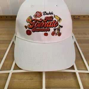 Preowned “Duke’s” Hot Tomato Summer Hat/Cap. Adjustable White +Colors